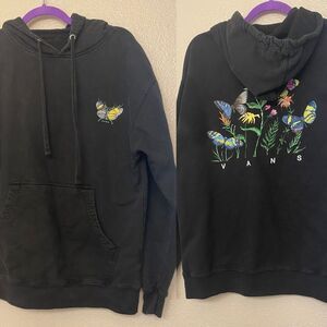 VANS black women’s floral flower botanical butterfly fairy core hoodie M